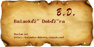 Balaskó Debóra névjegykártya